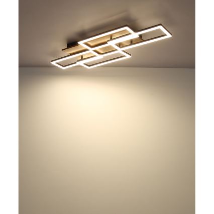 Globo - regulējama LED griestu lampa LED/40W/230V 2700-6500K 32,5x87,5 cm brūna/melna + tālvadība