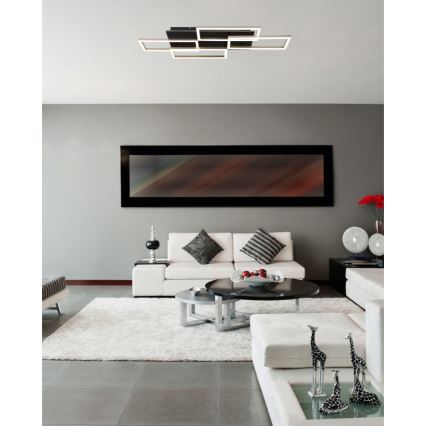 Globo - LED griestu gaismeklis ar regulējamu spilgtumu LED/40W/230V 2700-6500K 32,5x87,5 cm melns + tālvadības pults
