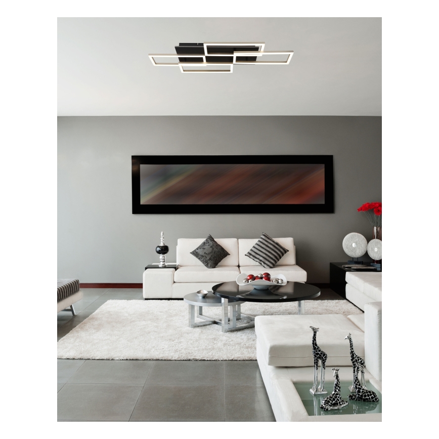 Globo - LED griestu gaismeklis ar regulējamu spilgtumu LED/40W/230V 2700-6500K 32,5x87,5 cm melns + tālvadības pults