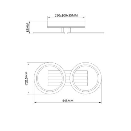 Globo - LED griestu gaismeklis LED/15W/230V 3000/4200/600K 21x44,5 cm