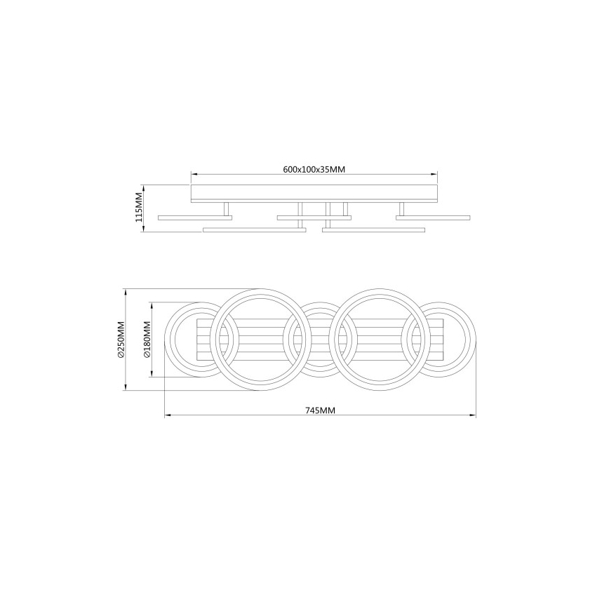 Globo - LED Griestu gaismeklis LED/34W/230V 3000/4200/600K 25x74,5 cm