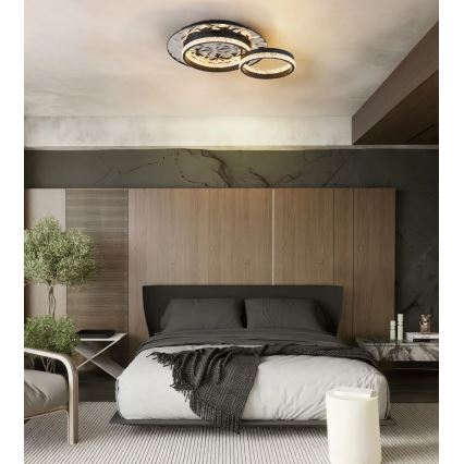 Globo - LED Griestu lampa LED/24W/230V 3000K 40x50,5 cm melna/spīdīgi hromēts