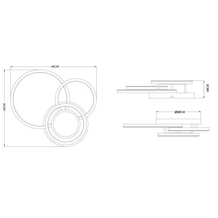 Globo - LED griestu gaismeklis LED/40W/230V 3000K 49x39 cm