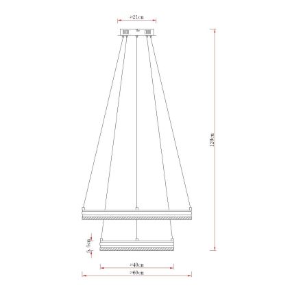 Globo - LED aptumšojama lustra uz kabeļa LED/60W/230V 2700-6000K + tālvadība