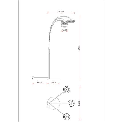 Globo - dimējama LED grīdas lampa LED/35W/230V 3000/4000/6000K