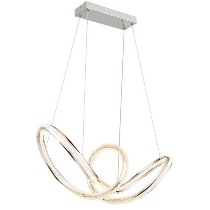 Globo - LED regulējama lustra uz troses LED/45W/230V 2700-6000K spīdīga hroma apdare + tālvadības pults