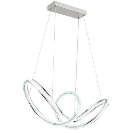 Globo - LED regulējama lustra uz troses LED/45W/230V 2700-6000K spīdīga hroma apdare + tālvadības pults