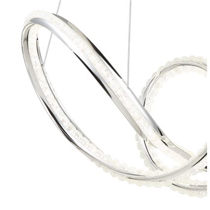 Globo - LED regulējama lustra uz troses LED/45W/230V 2700-6000K spīdīga hroma apdare + tālvadības pults