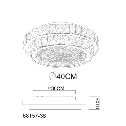 Globo - LED regulējams griestu gaismeklis LED/38W/230V 2700-6000K Ø 40 cm + tālvadības pults