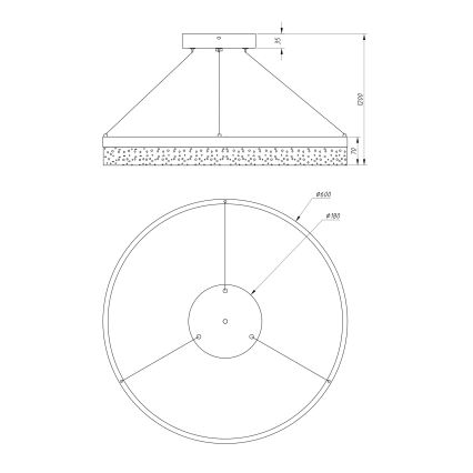 Globo - LED lustra ar auklu 1xLED/36W/230V