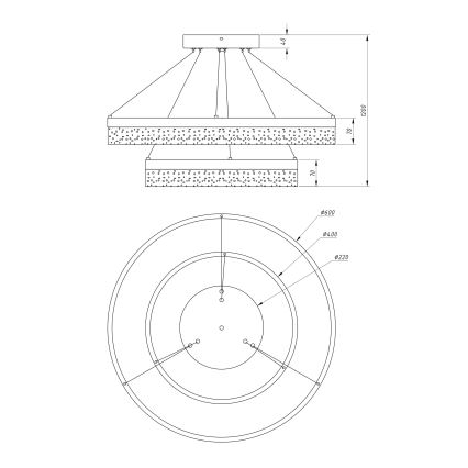 Globo - LED lustra ar auklu 1xLED/60W/230V