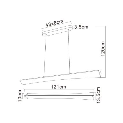 Globo - LED pakaramais gaismeklis uz troses LED/36W/230V 2700/4000/6000K