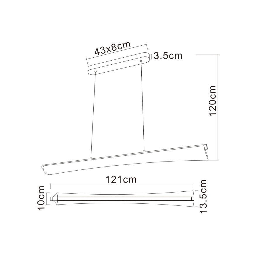 Globo - LED pakaramais gaismeklis uz troses LED/36W/230V 2700/4000/6000K