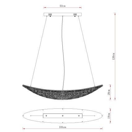 Globo - LED regulējama lustra uz troses LED/40W/230V 2700-6000K spīdīgs hroms + tālvadība
