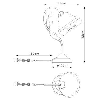 Globo - Galda lampa 1xE27/60W/230V