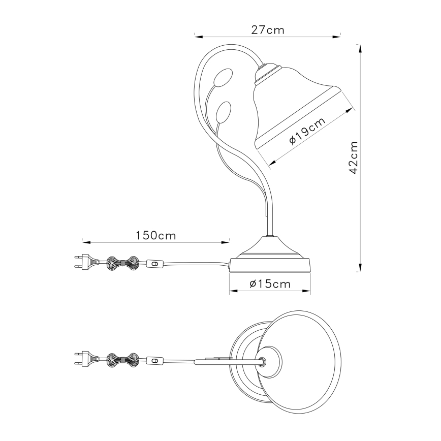 Globo - Galda lampa 1xE27/60W/230V