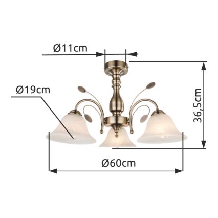 Globo - Griestu gaismeklis 3xE27/60W/230V