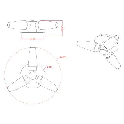 Globo - Ceiling vannas istaba lampa 3xE14/20W/230V IP44