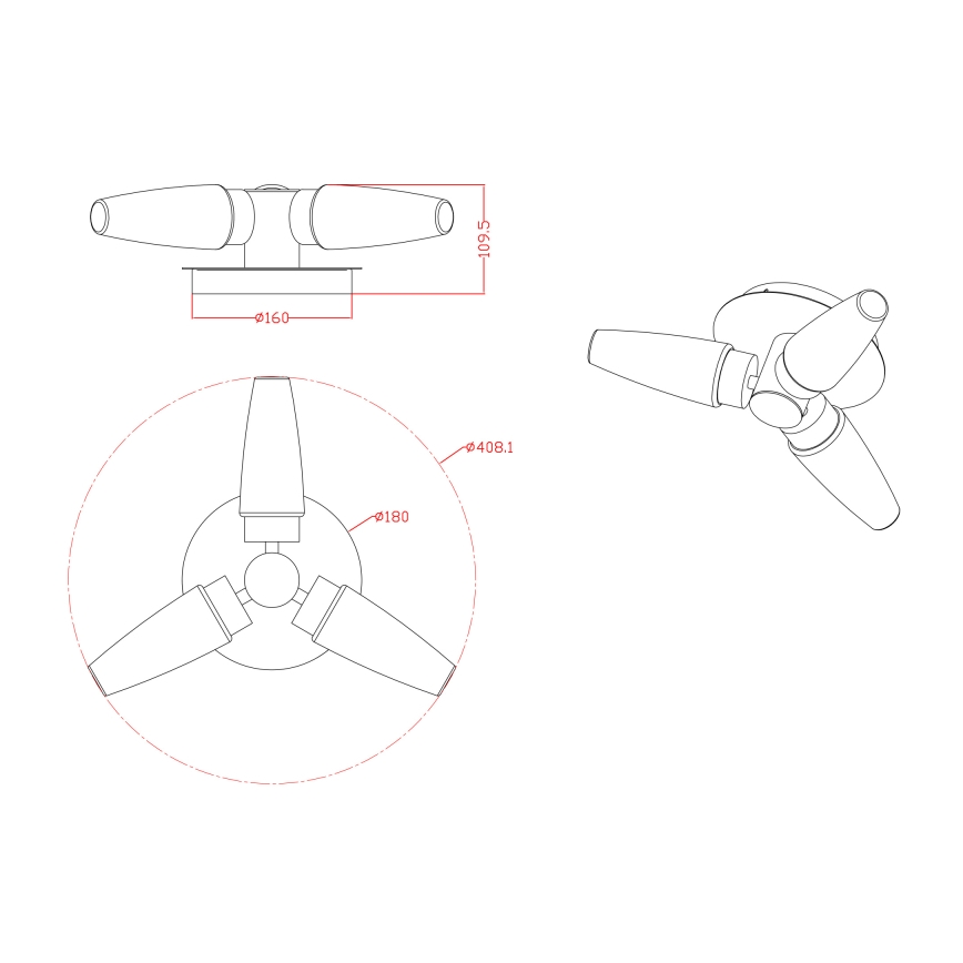 Globo - Ceiling vannas istaba lampa 3xE14/20W/230V IP44
