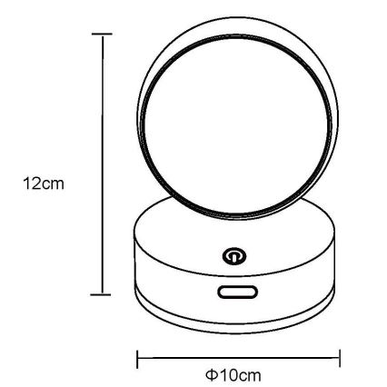 Globo - LED regulējams uzlādes pieskāriena sienas gaismeklis LED/1,4W/5V 1800 mAh melns