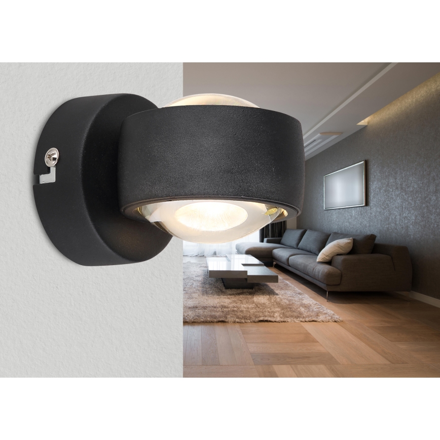 Globo - LED sienas gaismeklis LED/7W/230V 3000K melns