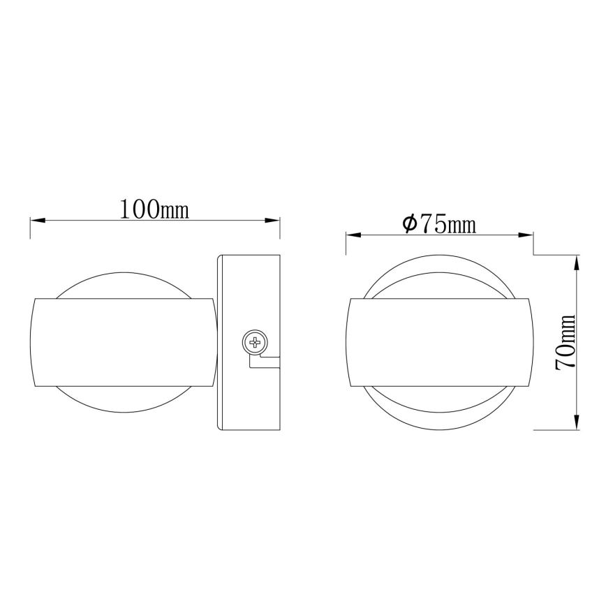 Globo - LED sienas gaismeklis LED/7W/230V 3000K melns