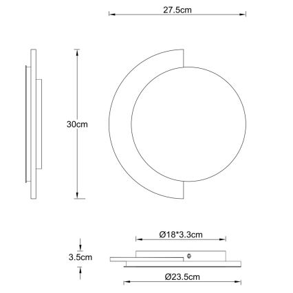 Globo - LED sienas gaismeklis LED/14W/230V 3000K Ø 30 cm