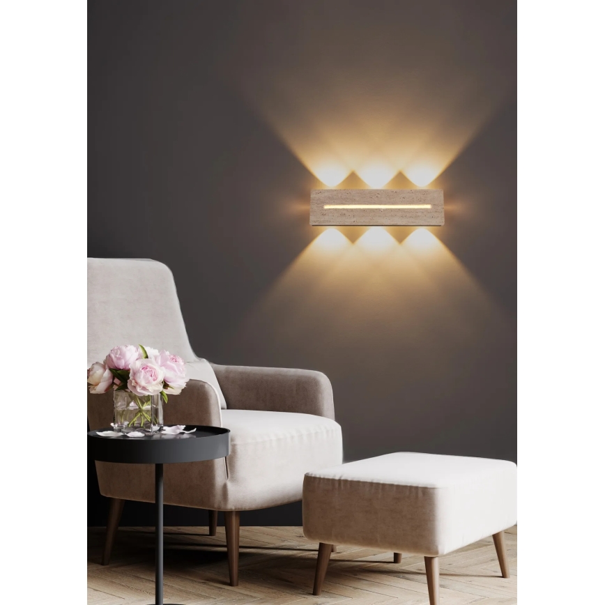 Globo - LED sienas gaismeklis LED/17W/230V 3000K 40 cm travertīns