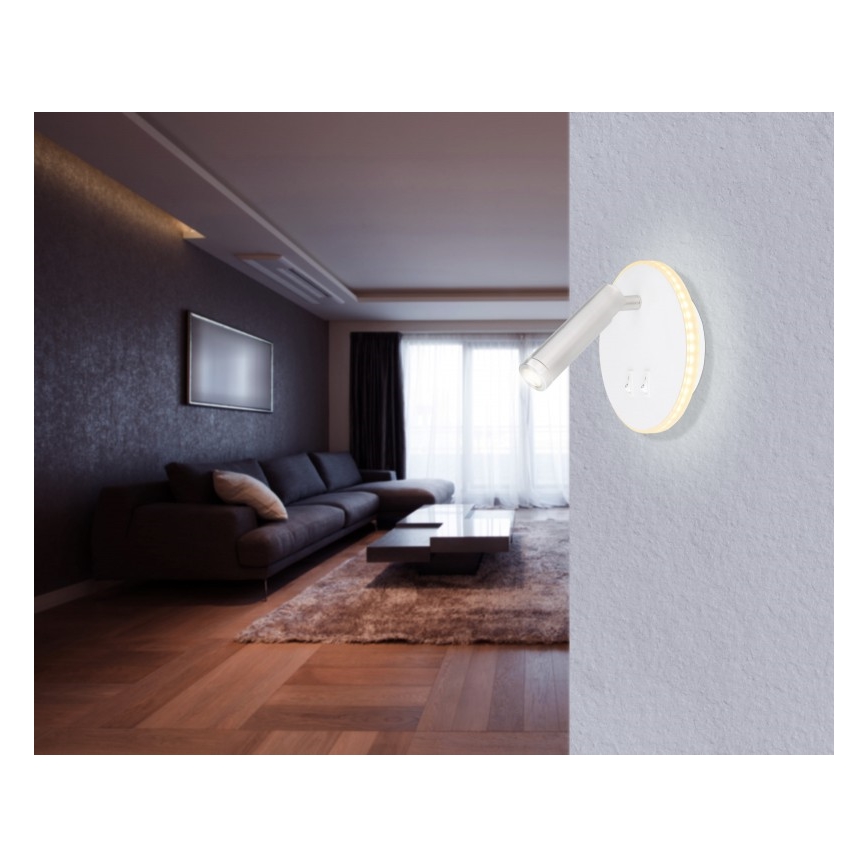 Globo - LED Sienas starmetis LED/6W + LED/1W/230V