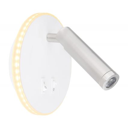 Globo - LED Sienas starmetis LED/6W + LED/1W/230V