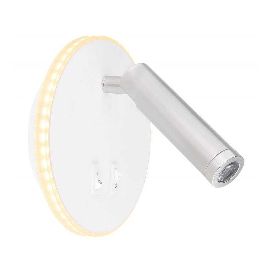 Globo - LED Sienas starmetis LED/6W + LED/1W/230V