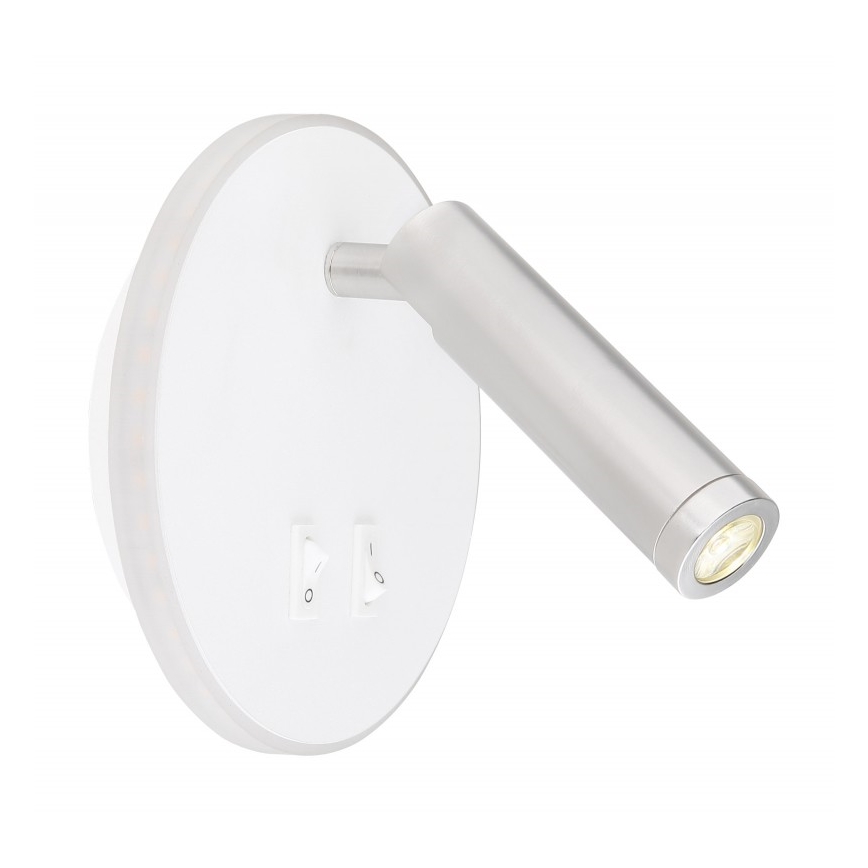 Globo - LED Sienas starmetis LED/6W + LED/1W/230V