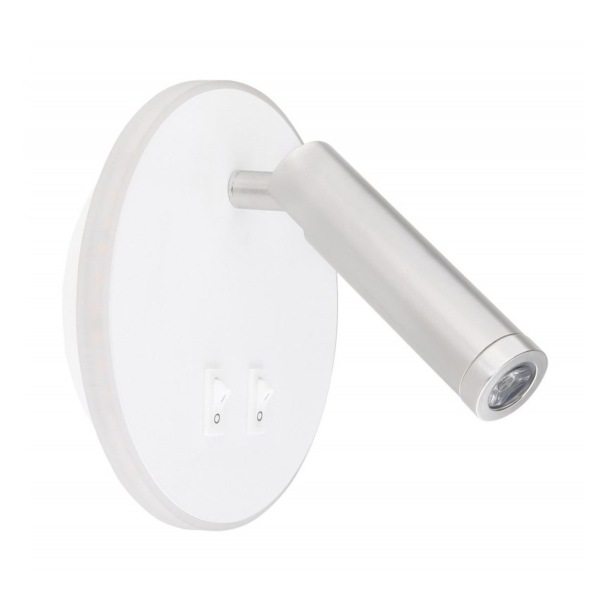 Globo - LED Sienas starmetis LED/6W + LED/1W/230V