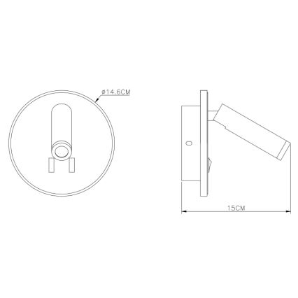 Globo - LED Sienas starmetis LED/6W + LED/1W/230V