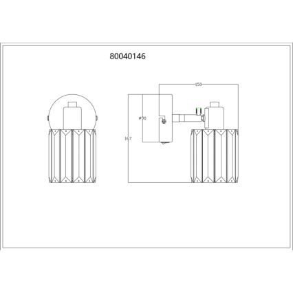 Globo - Sienas starmetis 1xE14/40W/230V