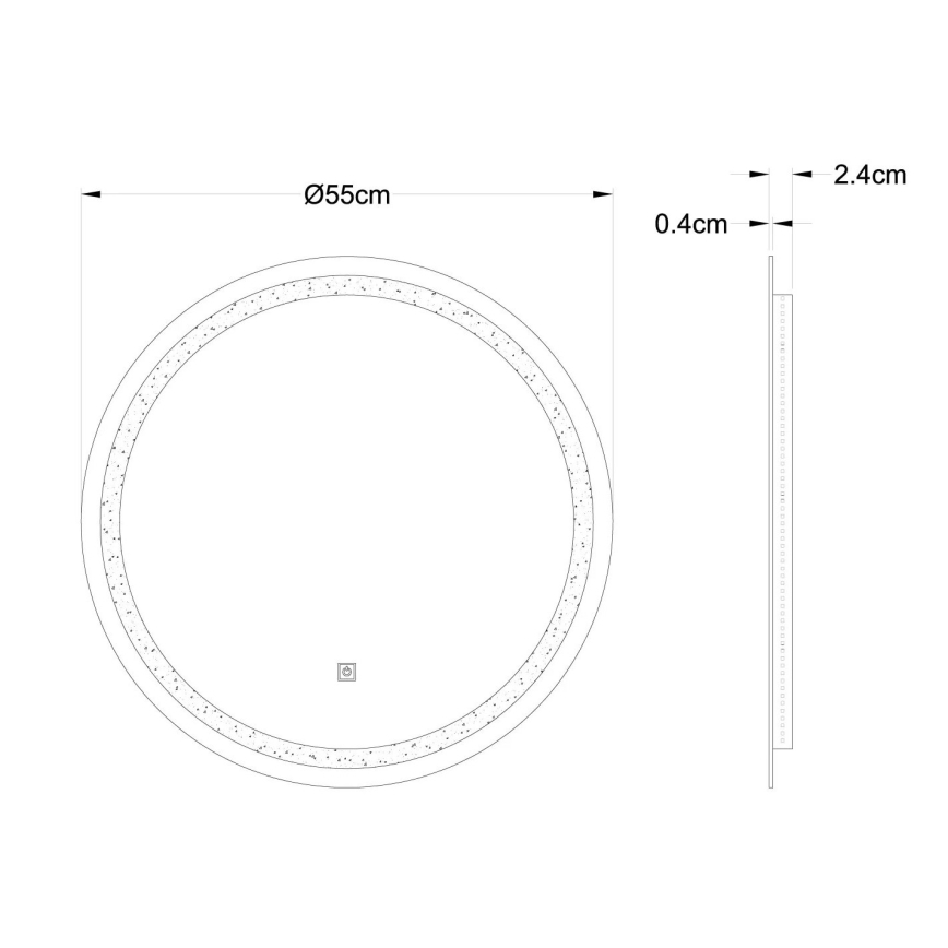 Globo - LED Aptumšojams sienas spogulis ar fona apgaismojumu LED/10W/230V 4000K d. 55 cm