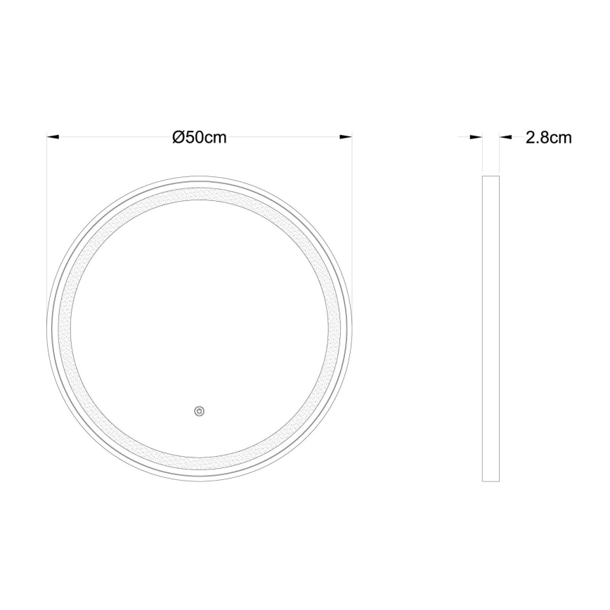 Globo - LED Aptumšojams sienas spogulis ar fona apgaismojumu LED/10W/230V 2700/4000/6500K d. 50 cm