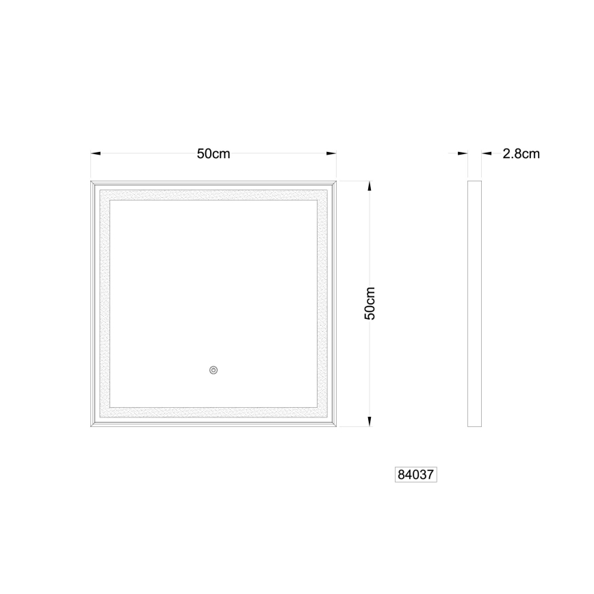 Globo - LED Aptumšojams sienas spogulis ar fona apgaismojumu LED/10W/230V 2700/4000/6500K 50x50 cm