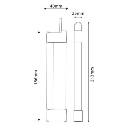 Globo - LED Uzlādes zemgultas gaismeklis 3in1 LED/2W/5V 3000/4000/7000K 800 mAh