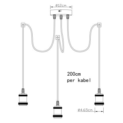 Globo A32-3 - Lustra ar auklu OLIVER 3xE27/40W/230V zirneklis