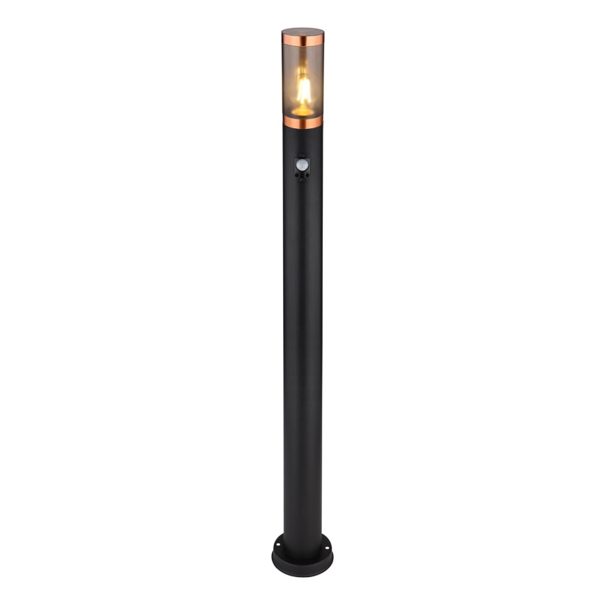 Globo - Āra lampa ar sensoru 1xE27/15W/230V IP44 110 cm melna/varš