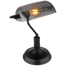 Globo - Galda lampa 1xE27/60W/230V melna