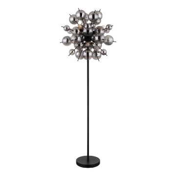 Globo - Grīdas stāvlampa 6xE14/25W/230V melna/dūmakains