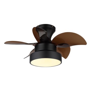 Globo - griestu ventilators ar dimējamu LED apgaismojumu, 22 W, 230 V, 3000/4500/6000 K, brūns + tālvadība