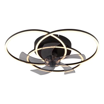 Globo - griestu ventilators ar regulējamu LED apgaismojumu LED/40W/230V 3000-6500K melns + ar tālvadības pulti