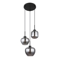 Globo - karājamā lampa uz troses 3xE27/40W/230V melna