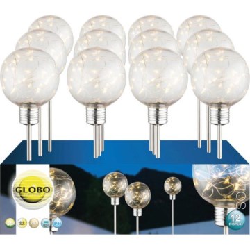 Globo - komplekts 12x LED saules gaismekļi LED/3,2V IP44 600 mAh