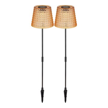 Globo - KOMPLEKTS 2x LED Saules enerģijas lampa LED/0,06W/3V IP44 oranža