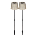 Globo - KOMPLEKTS 2x LED Saules enerģijas lampa LED/0,06W/3V IP44 pelēka