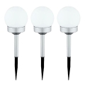 Globo - KOMPLEKTS 3x LED Saules enerģijas lampa LED/0,06W/3V 4000K d. 10 cm IP44